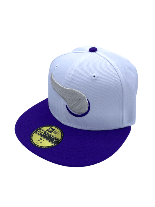 New Era Fitted Hat Minnesota Vikings New Era White/Purple Custom WW Side Patch 59FIFTY Fitted Hat - Men's