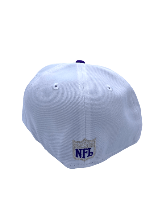 New Era Fitted Hat Minnesota Vikings New Era White/Purple Custom WW Side Patch 59FIFTY Fitted Hat - Men's