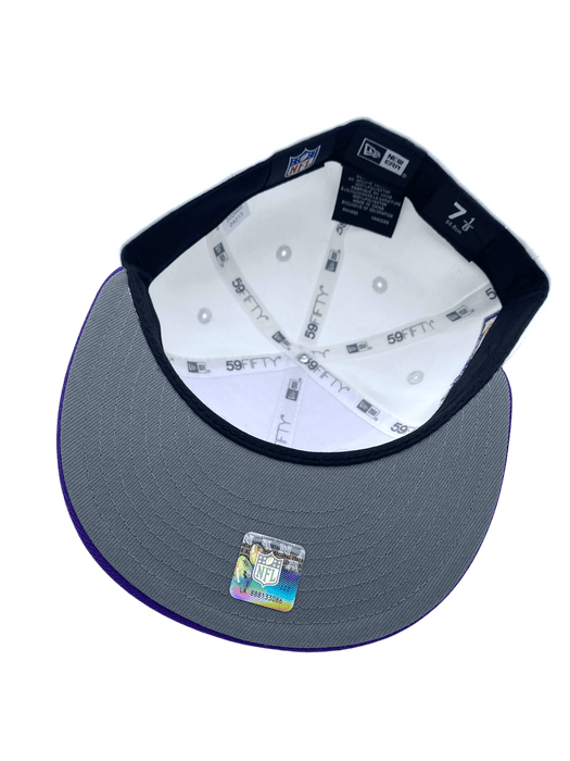 New Era Fitted Hat Minnesota Vikings New Era White/Purple Custom WW Side Patch 59FIFTY Fitted Hat - Men's