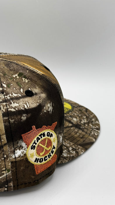 New Era Fitted Hat Minnesota Wild New Era APEX Real Tree Camo Custom Side Patch 59FIFTY Fitted Hat - Men's