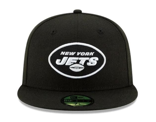 New York Jets New Era Black and White Collection 59FIFTY Fitted Hat
