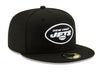 New Era Fitted Hat New York Jets New Era Black White Collection 59FIFTY Fitted Hat