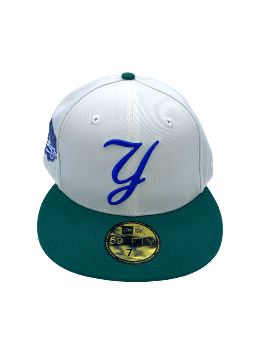 New Era Fitted Hat New York Yankees New Era Chrome/Green Custom Pinky Side Patch 59FIFTY Fitted Hat - Men's