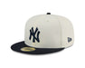 New Era Fitted Hat New York Yankees New Era Chrome/Navy 2 Tone 59FIFTY Fitted Hat