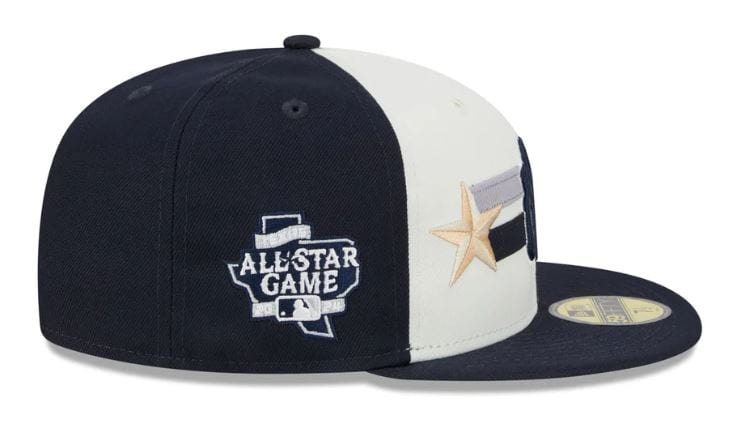 New Era Fitted Hat New York Yankees New Era Cream/Navy 2024 MLB All Star Game Workout Side Patch 59FIFTY Fitted Hat - Men's