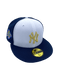 New York Yankees New Era White/Navy Custom Combo Side Patch 59FIFTY Fitted Hat - Men's