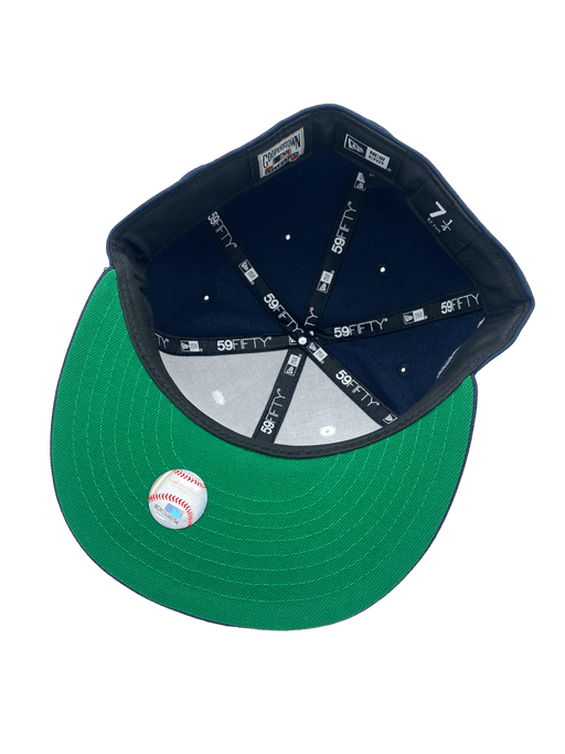 New Era Fitted Hat New York Yankees New Era White/Navy Custom Combo Side Patch 59FIFTY Fitted Hat - Men's