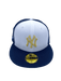 New York Yankees New Era White/Navy Custom Combo Side Patch 59FIFTY Fitted Hat - Men's