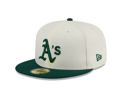 New Era Fitted Hat Oakland Athletics New Era Chrome/Green 2 Tone 59FIFTY Fitted Hat