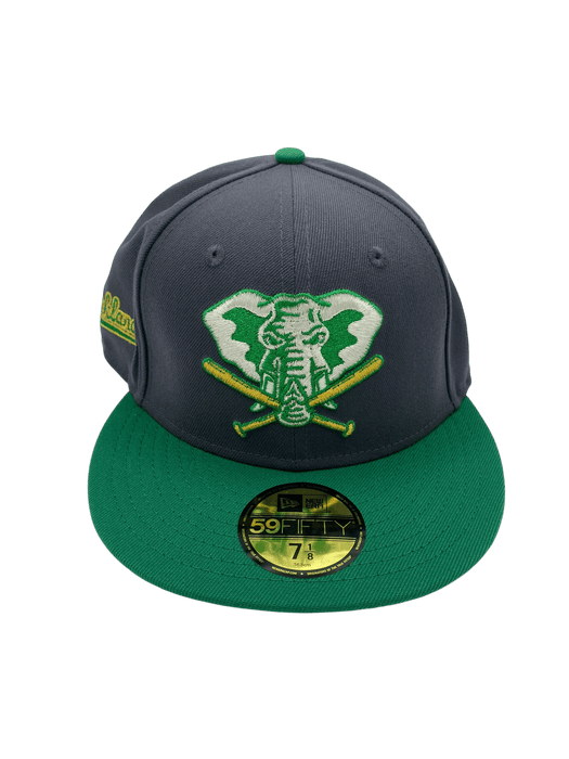 New Era Fitted Hat Oakland Athletics New Era Gray Pinky Custom Side Patch 59FIFTY Fitted Hat - Men's