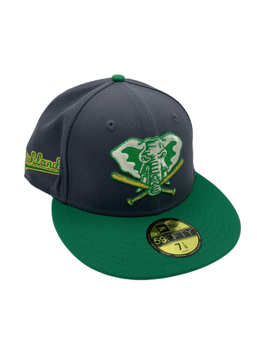 New Era Fitted Hat Oakland Athletics New Era Gray Pinky Custom Side Patch 59FIFTY Fitted Hat - Men's