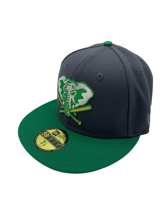 New Era Fitted Hat Oakland Athletics New Era Gray Pinky Custom Side Patch 59FIFTY Fitted Hat - Men's