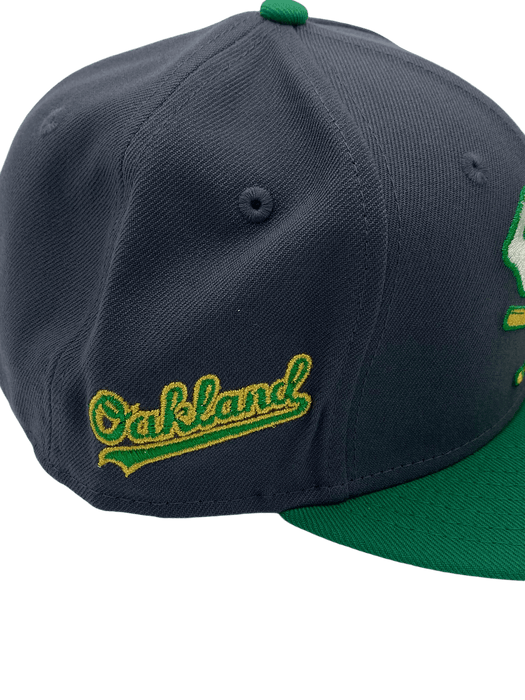 New Era Fitted Hat Oakland Athletics New Era Gray Pinky Custom Side Patch 59FIFTY Fitted Hat - Men's