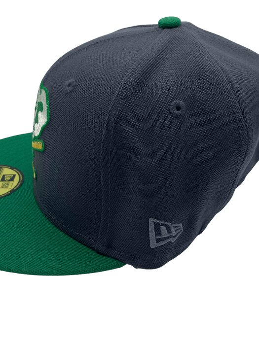 New Era Fitted Hat Oakland Athletics New Era Gray Pinky Custom Side Patch 59FIFTY Fitted Hat - Men's