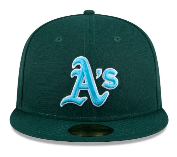 New Era Fitted Hat Oakland Athletics New Era Green 2024 Father's Day 59FIFTY Fitted Hat
