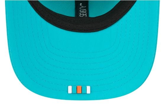 Adult Miami Dolphins New Era Aqua 2025 NFL Sideline 9SEVENTY Adjustable Trucker Hat - Men's