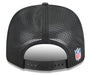 Adult Las Vegas Raiders New Era Black 2025 NFL Sideline 9SEVENTY Adjustable Trucker Hat - Men's