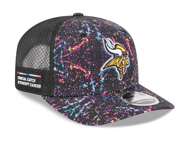 Adult Minnesota Vikings New Era Black 2025 NFL Crucial Catch 9SEVENTY Adjustable Hat - Men's