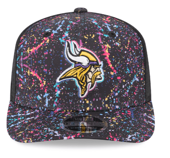 Adult Minnesota Vikings New Era Black 2025 NFL Crucial Catch 9SEVENTY Adjustable Hat - Men's