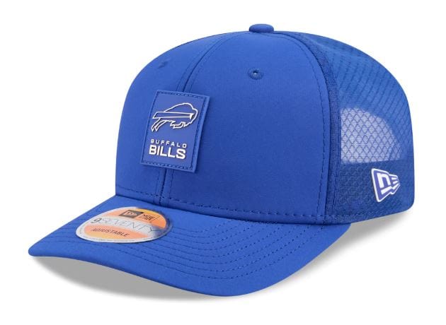 Adult Buffalo Bills New Era Blue 2025 NFL Sideline 9SEVENTY Adjustable Trucker Hat - Men's