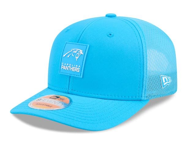 New Era Fitted Hat OSFM / Blue Adult Carolina Panthers New Era Blue 2025 NFL Sideline 9SEVENTY Adjustable Trucker Hat - Men's