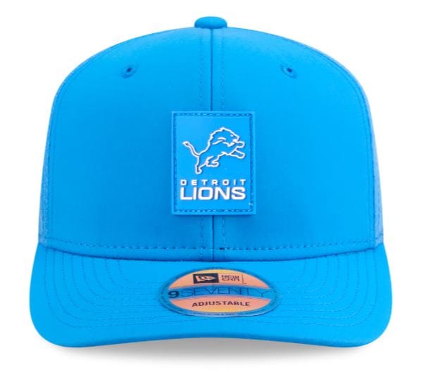 Adult Detroit Lions New Era Blue 2025 NFL Sideline 9SEVENTY Adjustable Trucker Hat - Men's