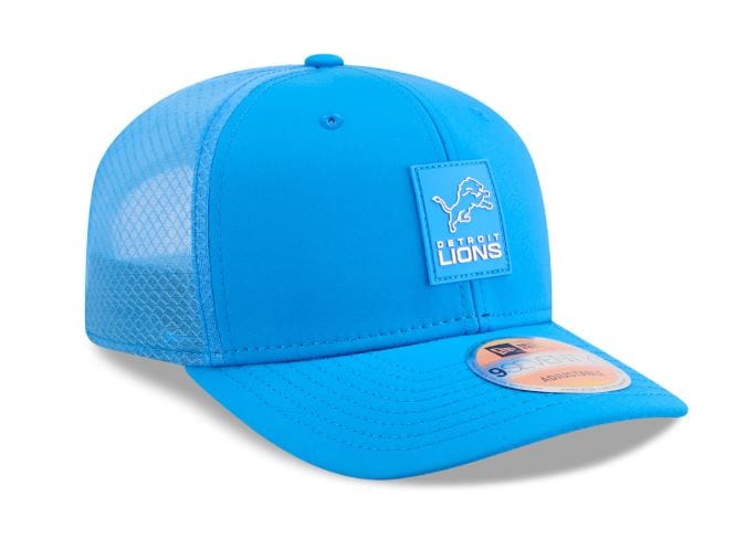 Adult Detroit Lions New Era Blue 2025 NFL Sideline 9SEVENTY Adjustable Trucker Hat - Men's