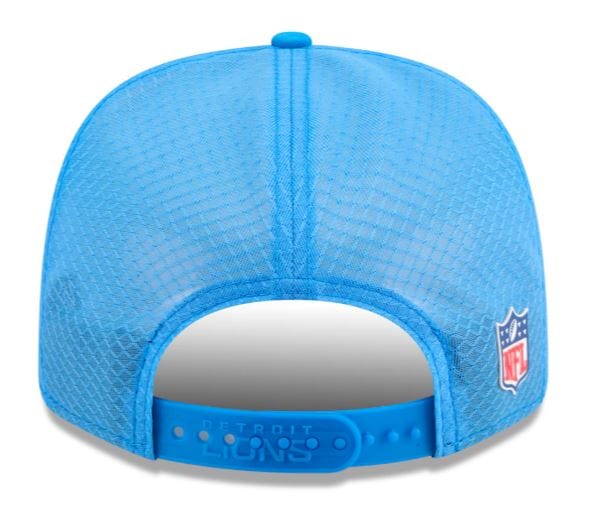 Adult Detroit Lions New Era Blue 2025 NFL Sideline 9SEVENTY Adjustable Trucker Hat - Men's