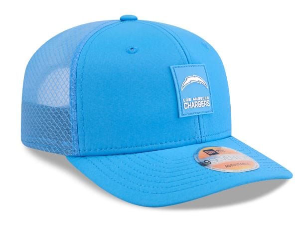 Adult Los Angeles Chargers New Era Blue 2025 NFL Sideline 9SEVENTY Adjustable Trucker Hat - Men's
