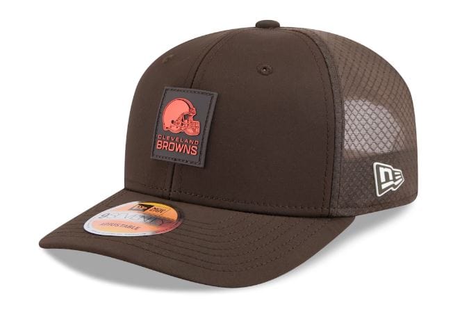 Adult Cleveland Browns New Era Brown 2025 NFL Sideline 9SEVENTY Adjustable Trucker Hat - Men's