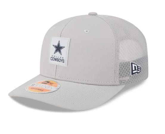Adult Dallas Cowboys New Era Gray 2025 NFL Sideline 9SEVENTY Adjustable Trucker Hat - Men's