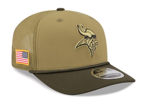 Adult Minnesota Vikings New Era Green 2025 NFL Salute to Service 9SEVENTY Adjustable Hat - Men's