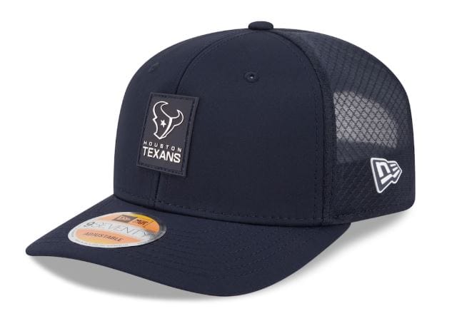 Adult Houston Texans New Era Navy 2025 NFL Sideline 9SEVENTY Adjustable Trucker Hat - Men's