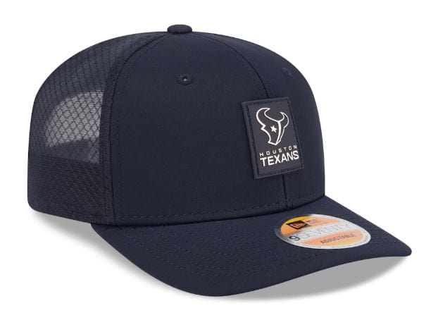 Adult Houston Texans New Era Navy 2025 NFL Sideline 9SEVENTY Adjustable Trucker Hat - Men's