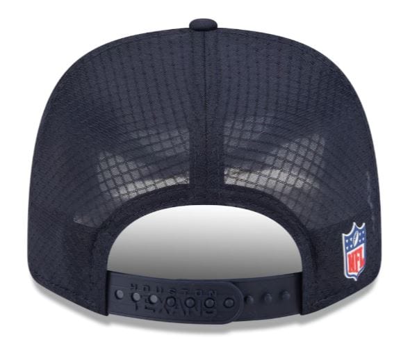 Adult Houston Texans New Era Navy 2025 NFL Sideline 9SEVENTY Adjustable Trucker Hat - Men's