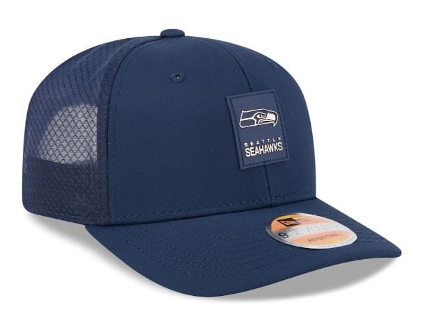 Adult Seattle Seahawks New Era Navy 2025 NFL Sideline 9SEVENTY Adjustable Trucker Hat - Men's