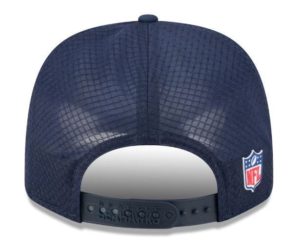 Adult Seattle Seahawks New Era Navy 2025 NFL Sideline 9SEVENTY Adjustable Trucker Hat - Men's