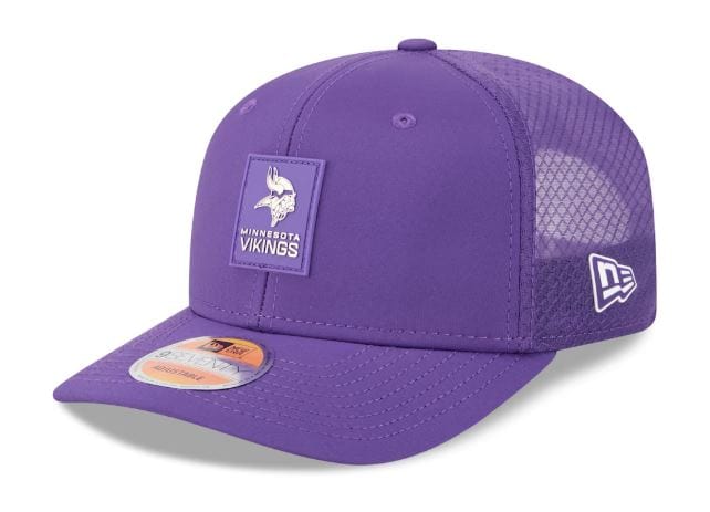 Adult Minnesota Vikings New Era Purple 2025 NFL Sideline 9SEVENTY Adjustable Trucker Hat - Men's