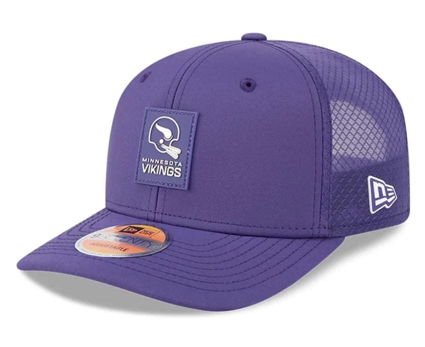 Adult Minnesota Vikings New Era Purple 2025 NFL Sideline Helmet 9SEVENTY Adjustable Trucker Hat - Men's