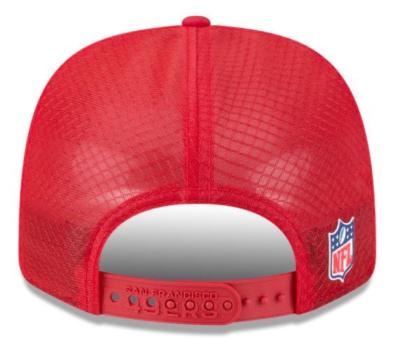 Adult San Francisco 49ers New Era Red 2025 NFL Sideline 9SEVENTY Adjustable Trucker Hat - Men's