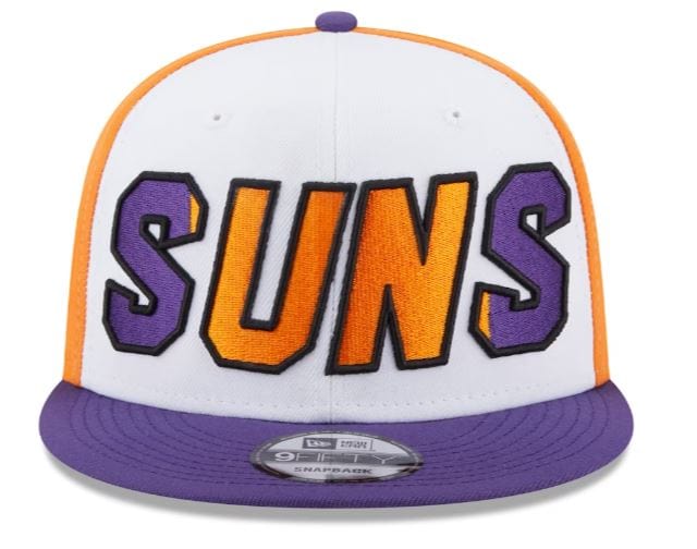 New Era Fitted Hat OSFM / White Phoenix Suns New Era White Back Half Side Patch 9FIFTY Snapback Hat