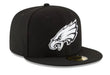 Philadelphia Eagles New Era Black and White Collection 59FIFTY Fitted Hat
