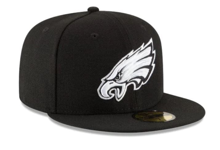 New Era Fitted Hat Philadelphia Eagles New Era Black White Collection 59FIFTY Fitted Hat