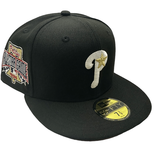 San Diego Padres New Era MLB 59FIFTY 5950 Fitted Cap Hat Cream Crown Red Visor Black Script Logo 40th Anniversary Side Patch 7 1/4