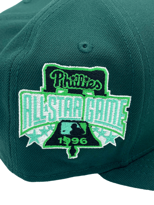 New Era Fitted Hat Philadelphia Phillies New Era Green Custom Side Patch 59FIFTY Fitted Hat