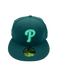 New Era Fitted Hat Philadelphia Phillies New Era Green Custom Side Patch 59FIFTY Fitted Hat