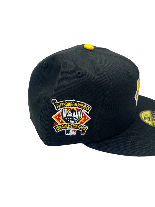 New Era Fitted Hat Pittsburgh Pirates New Era Black Custom Combo Side Patch 59FIFTY Fitted Hat - Men's