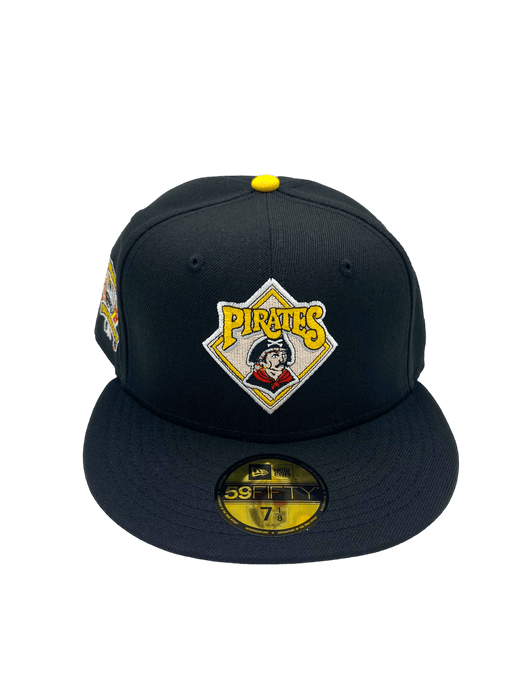 New Era Fitted Hat Pittsburgh Pirates New Era Black Custom Combo Side Patch 59FIFTY Fitted Hat - Men's