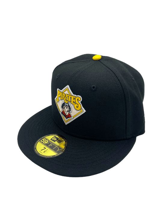 New Era Fitted Hat Pittsburgh Pirates New Era Black Custom Combo Side Patch 59FIFTY Fitted Hat - Men's