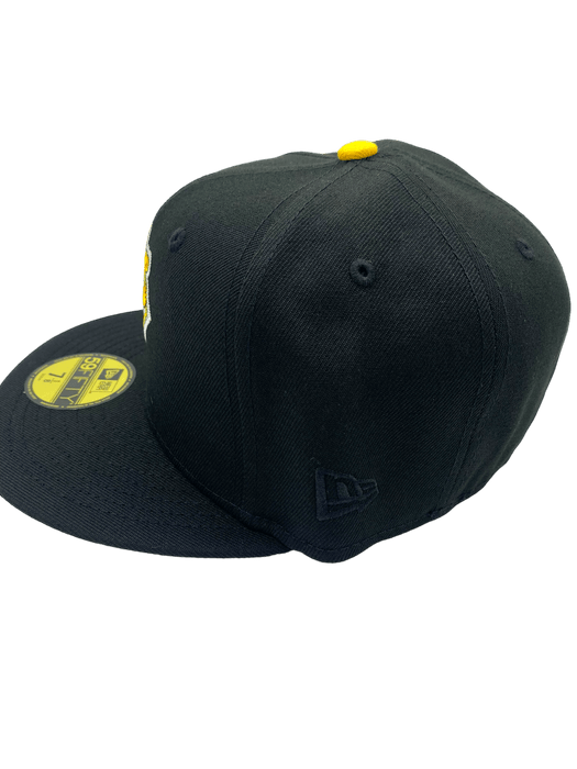 New Era Fitted Hat Pittsburgh Pirates New Era Black Custom Combo Side Patch 59FIFTY Fitted Hat - Men's